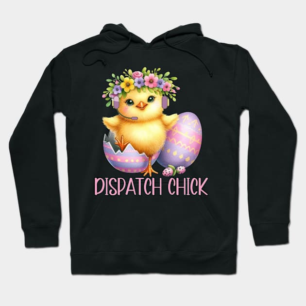 Dispatch Chick Funny Easter Dispatcher Thin Gold Line for 911 First Responders Hoodie by Shirts by Jamie